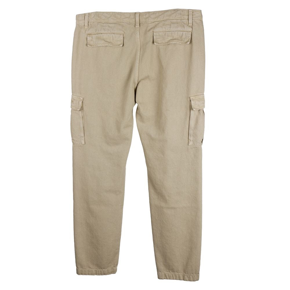 Beige Cotton Men Trouser - ventzia