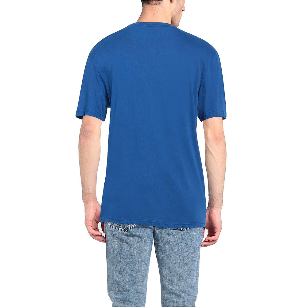 Light Blue Cotton Men T-Shirt - ventzia