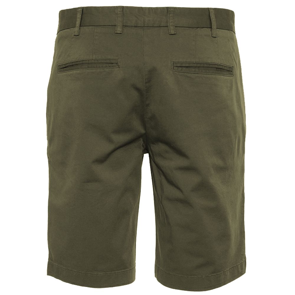 Elegant Beige Bermuda Shorts with Logo Patch - ventzia
