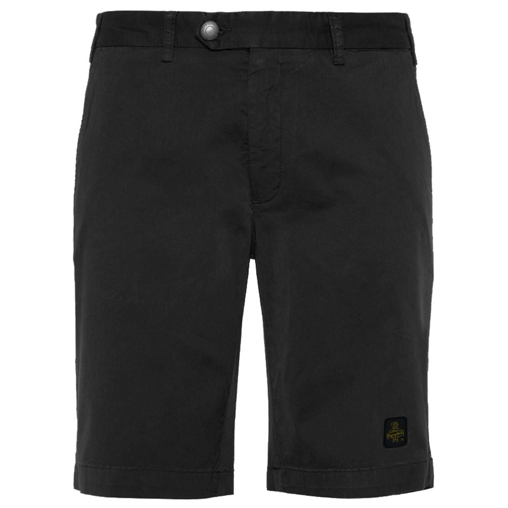 Elegant Beige Bermuda Shorts with Logo Patch - ventzia