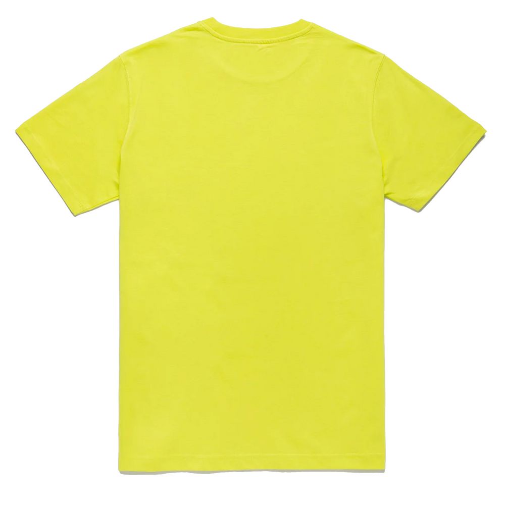 Embossed Logo Cotton T-Shirt in Yellow - ventzia