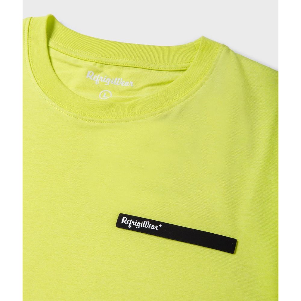 Embossed Logo Cotton T-Shirt in Yellow - ventzia