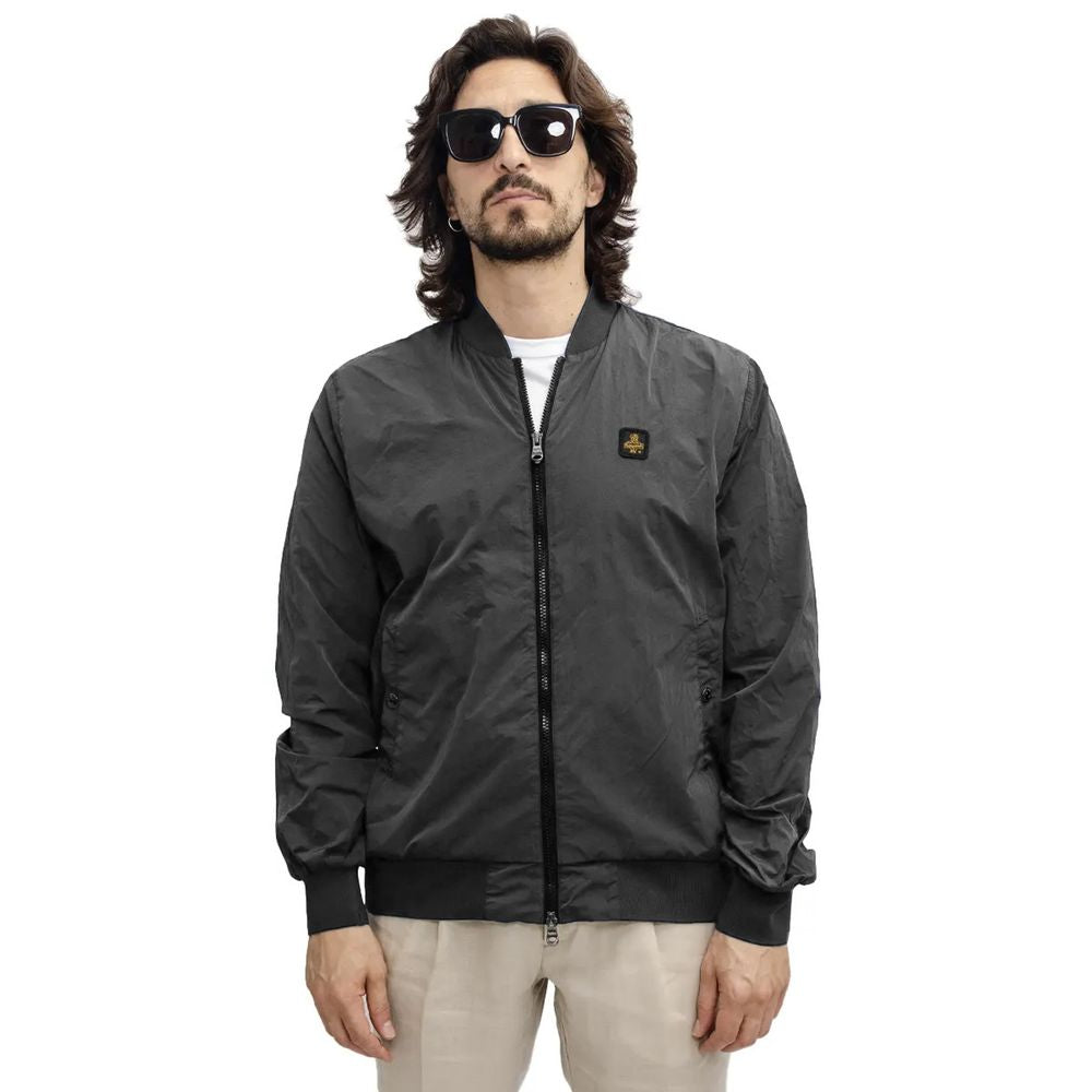 Chic Garment-Dyed Bomber Jacket - ventzia