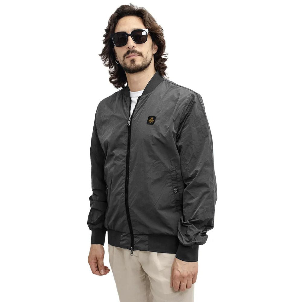 Chic Garment-Dyed Bomber Jacket - ventzia