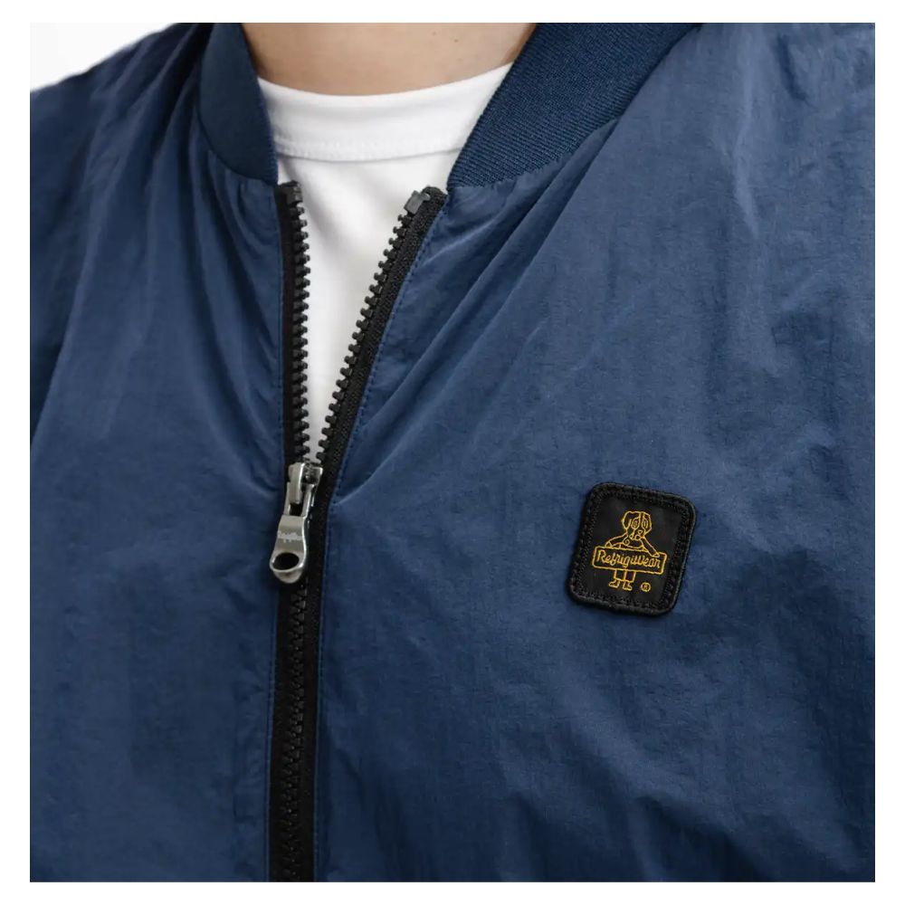 Elevated Casual Blue Bomber Jacket - ventzia