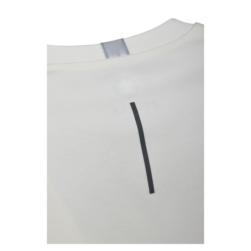 Chic White Tech Fabric Crewneck Sweater - ventzia