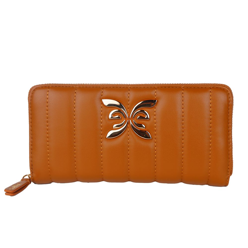 Chic Quilted Faux Leather Wallet in Brown - ventzia