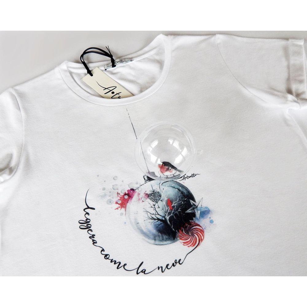 Chic White Stretch Viscose Tee - ventzia
