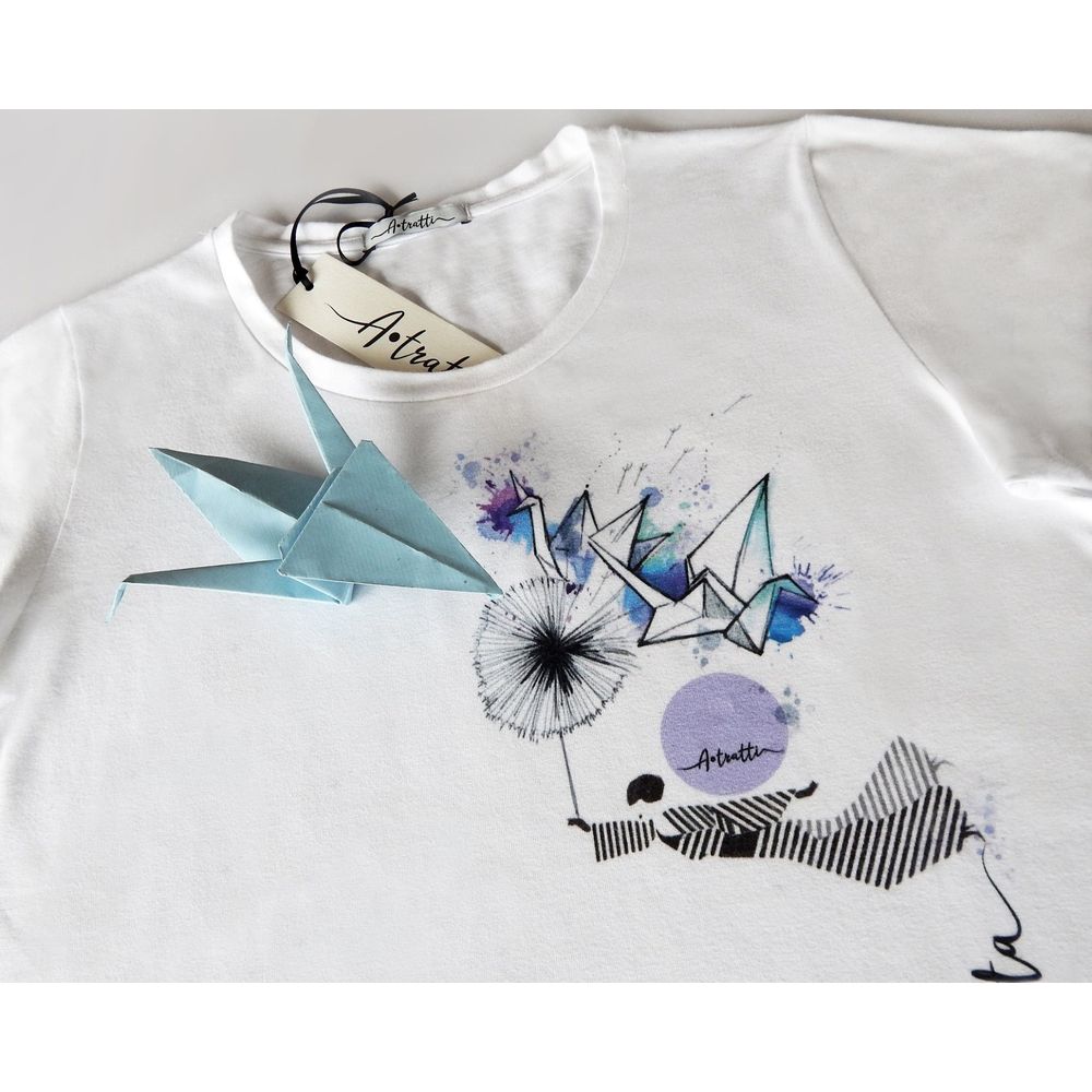 Elegant White Stretch Viscose Tee - ventzia