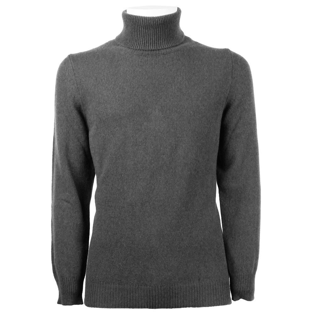 Gray Cashmere Men Turtleneck Sweater - ventzia