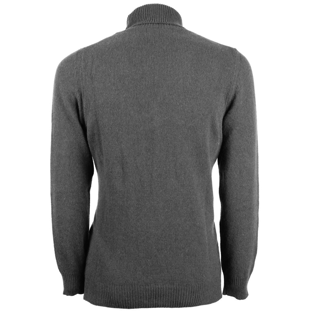 Gray Cashmere Men Turtleneck Sweater - ventzia