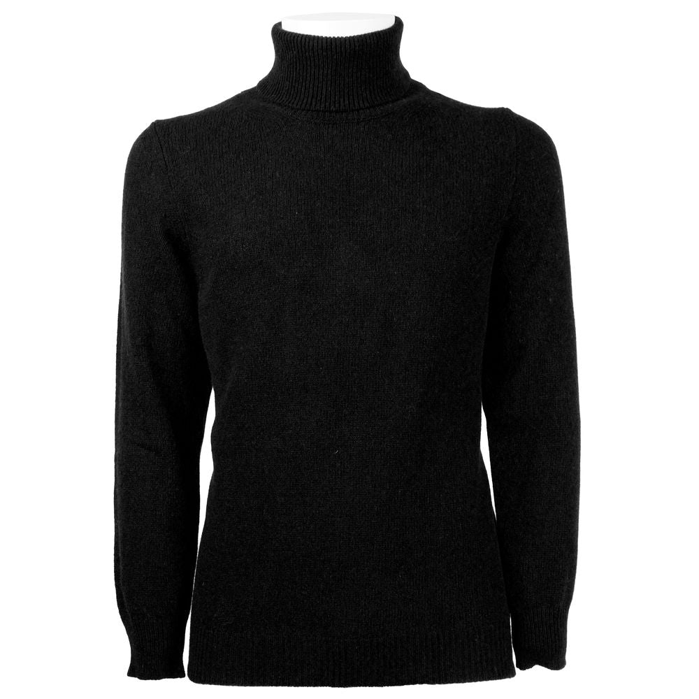 Black Cashmere Men Sweater - ventzia