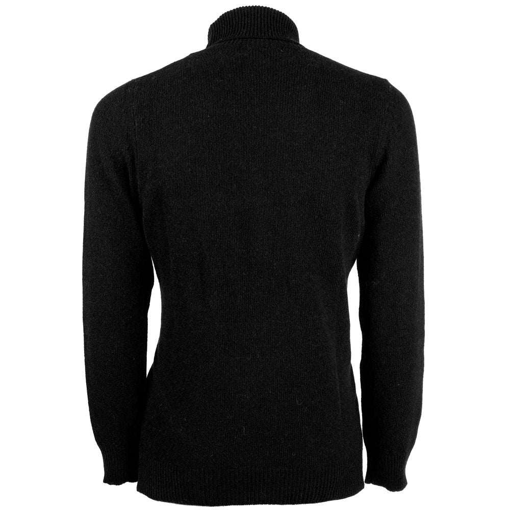 Black Cashmere Men Sweater - ventzia