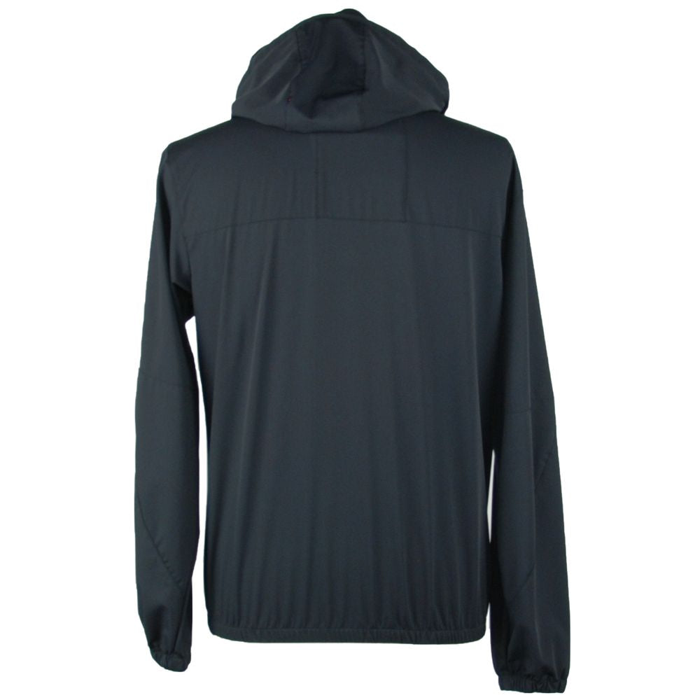Sleek Hooded Full Zip Jacket in Black - ventzia