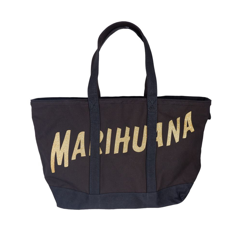 Chic Black Cotton Shoulder Bag - ventzia