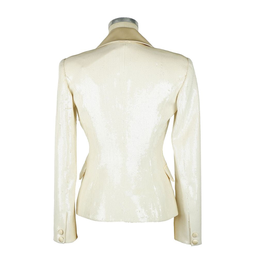 White Polyester Women Blazer - ventzia