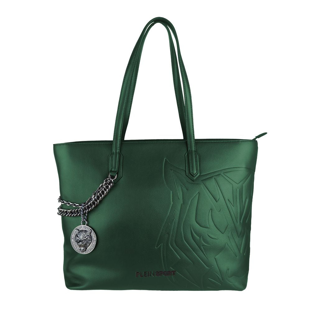 Green Polyethylene Women Shoulder Bag - ventzia