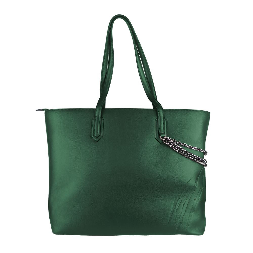 Green Polyethylene Women Shoulder Bag - ventzia