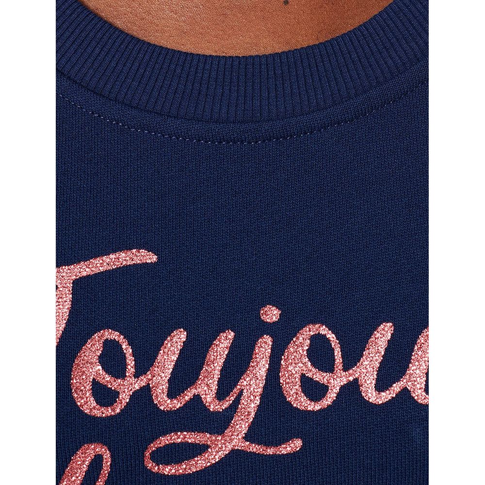 Blue Cotton Women Sweater - ventzia