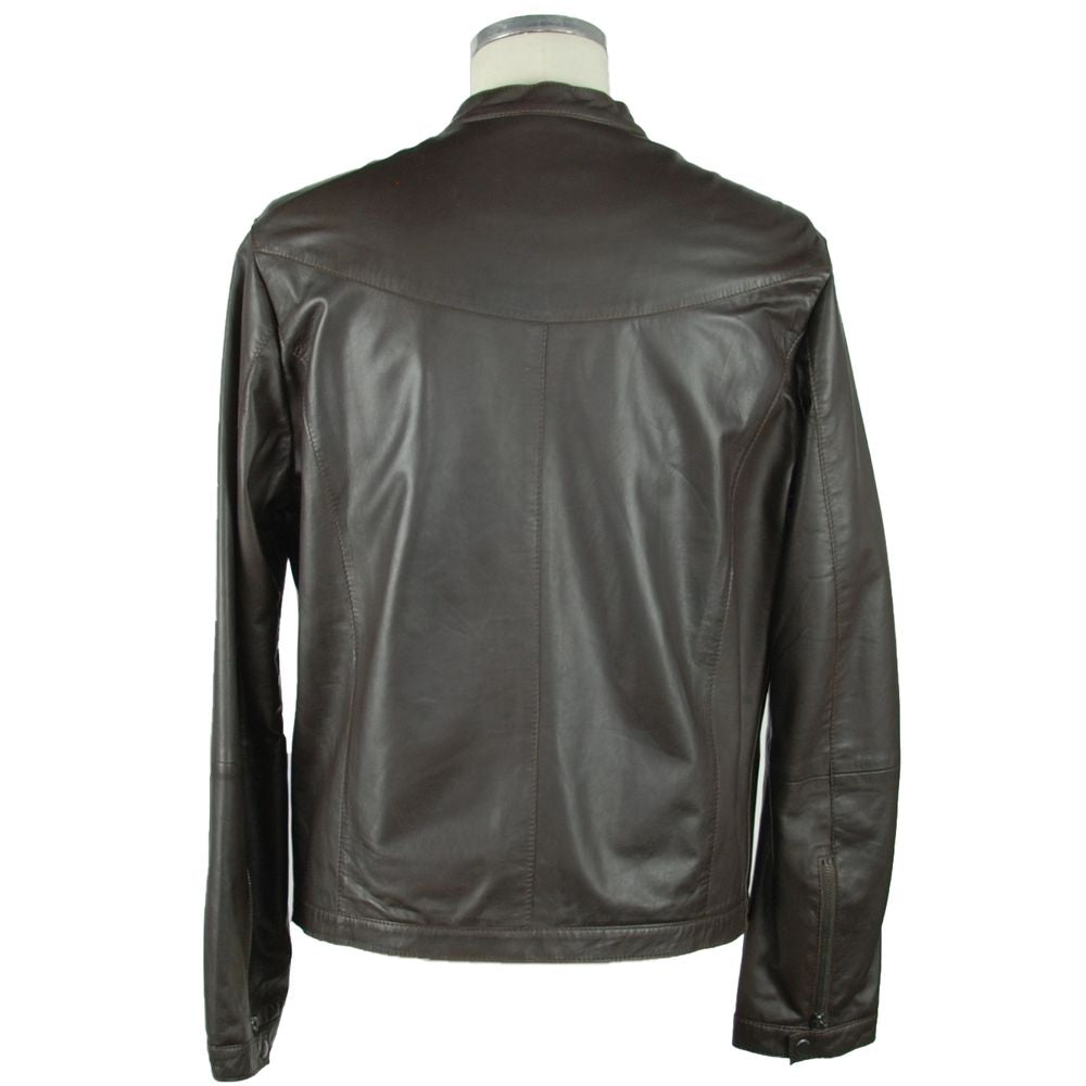 Emilio Romanelli Elegant Leather Jacket - ventzia