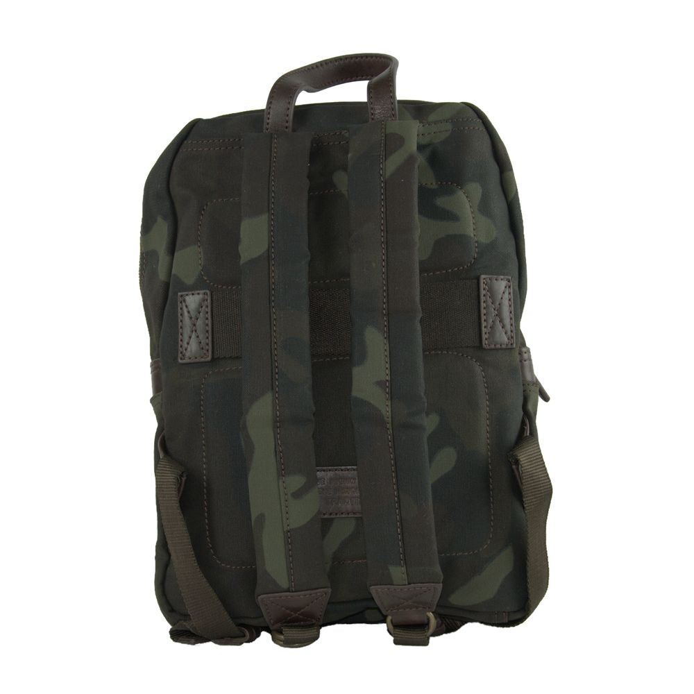Green Cotton Men Backpack - ventzia