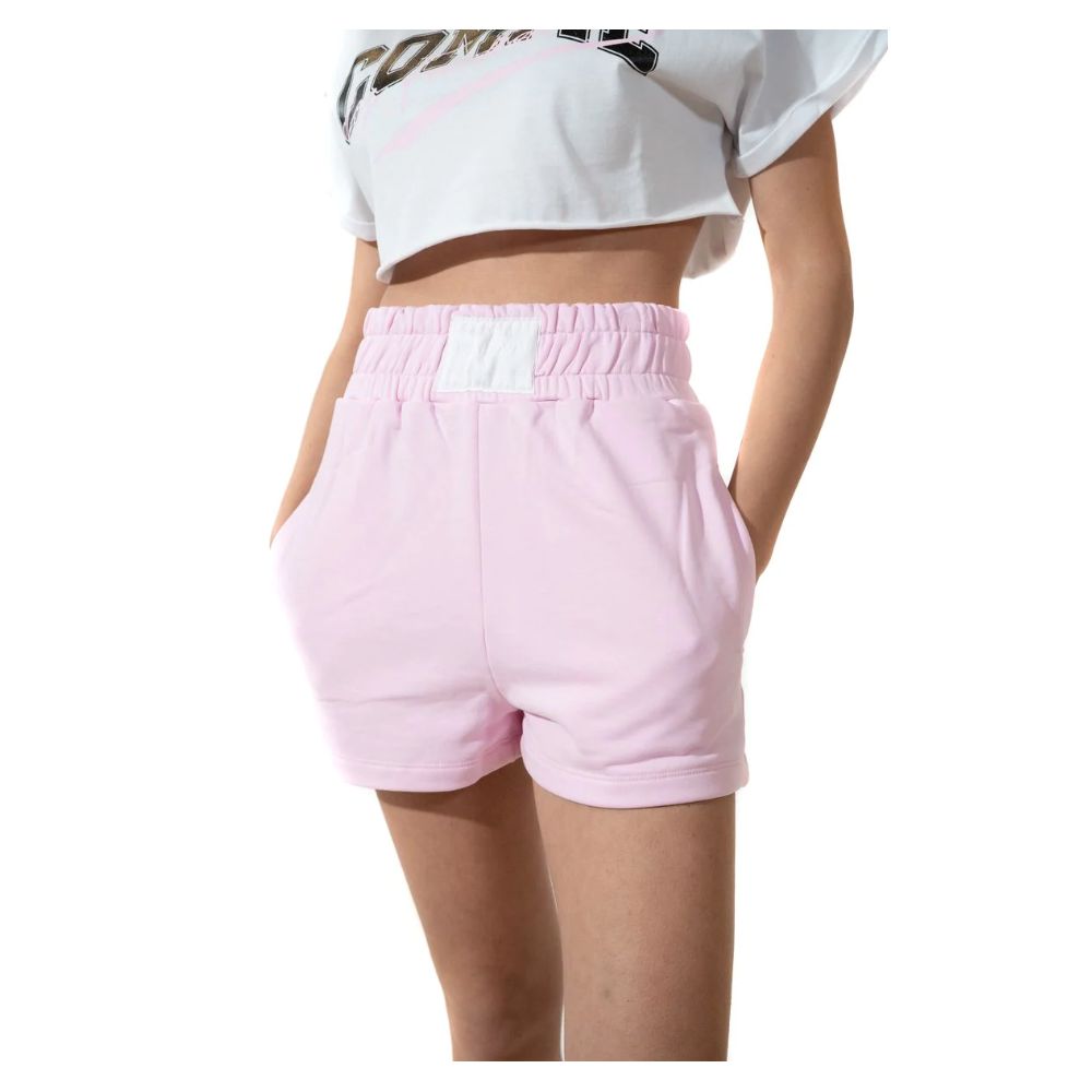 Chic Stretch Cotton Logo Shorts - ventzia