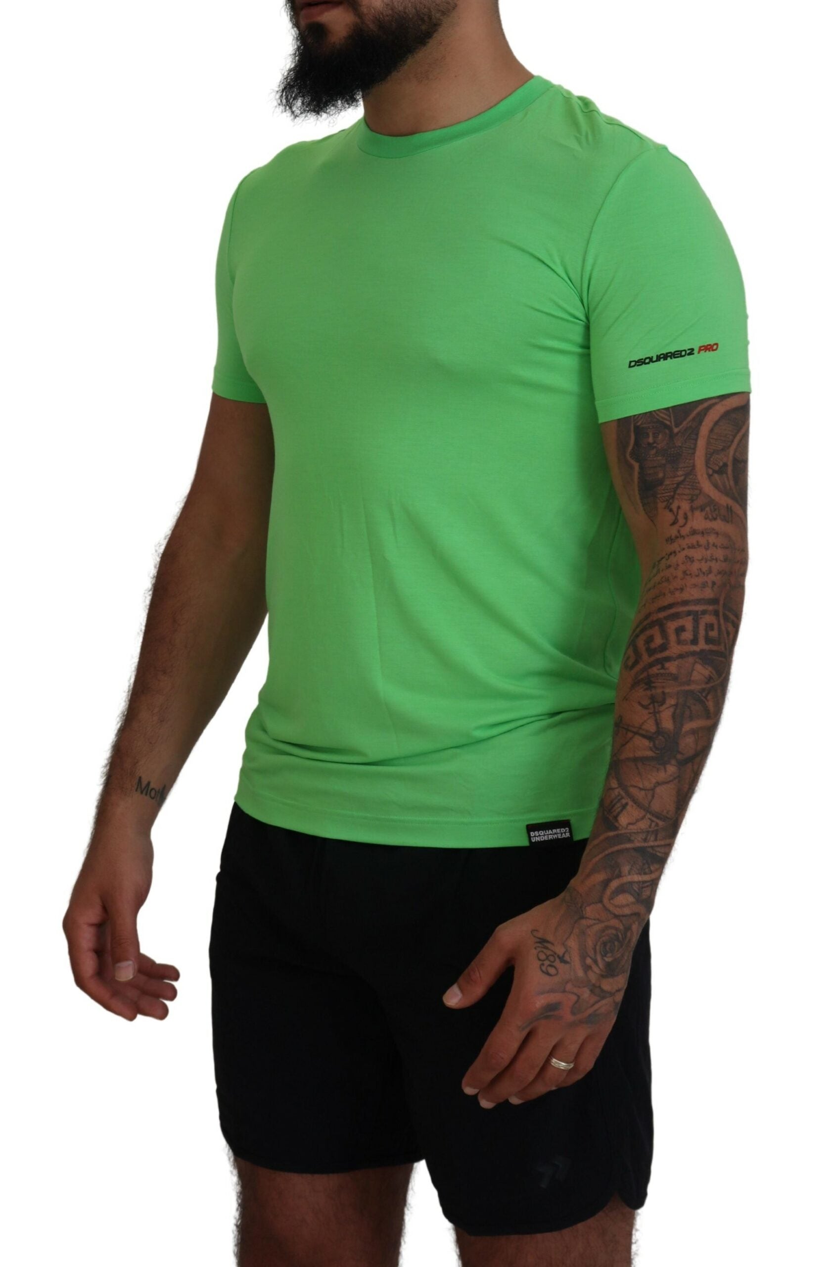 Green Modal Short Sleeves Crewneck T-shirt - ventzia