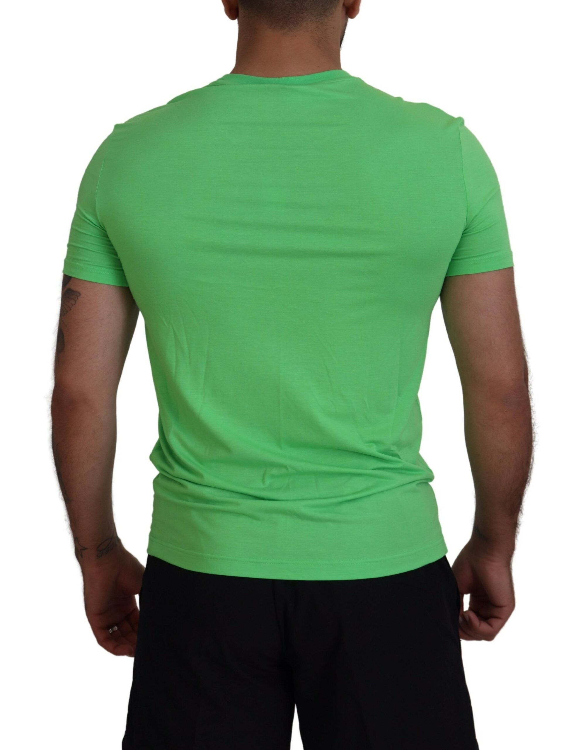 Green Modal Short Sleeves Crewneck T-shirt - ventzia