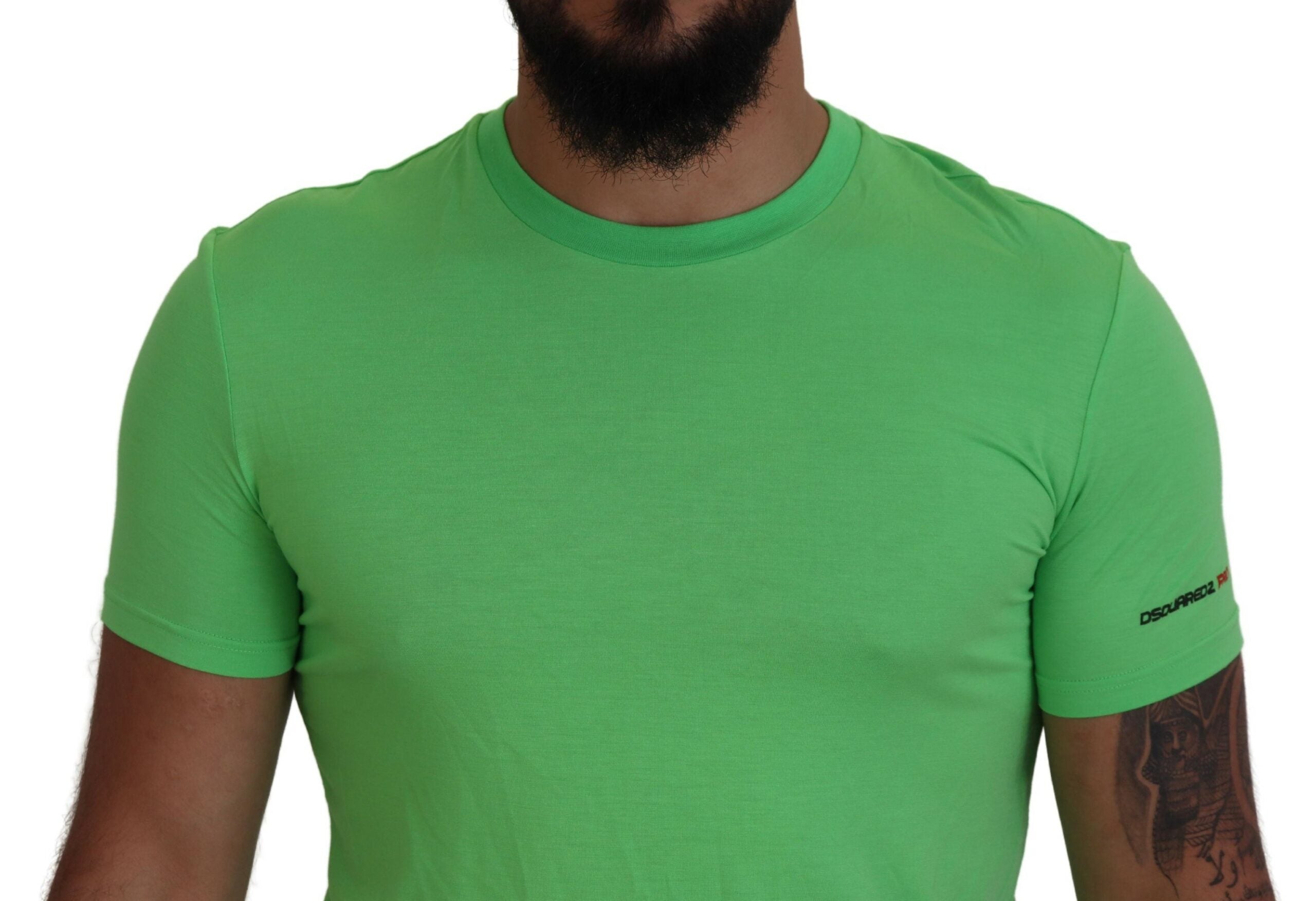 Green Modal Short Sleeves Crewneck T-shirt - ventzia