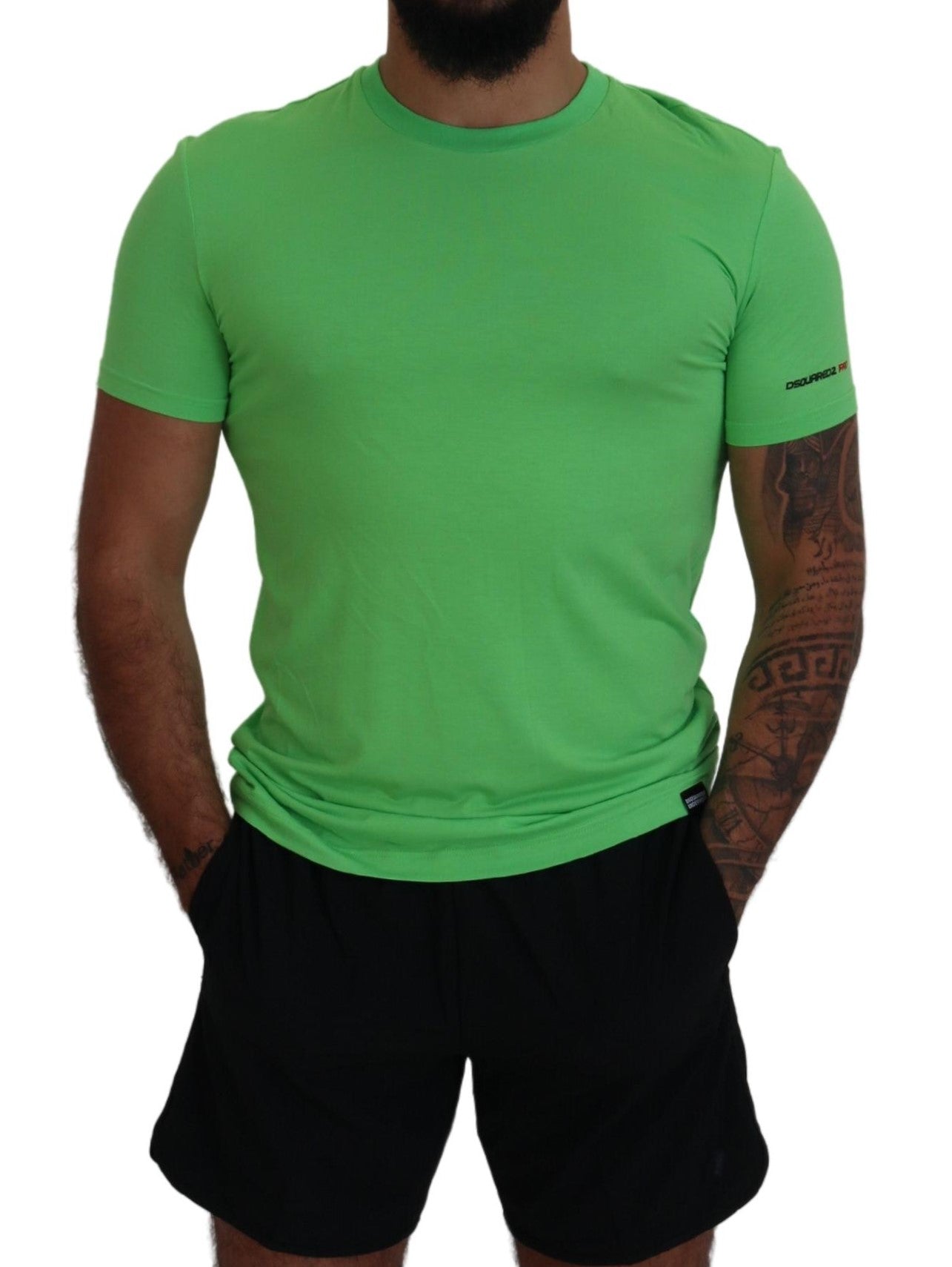 Green Modal Short Sleeves Crewneck T-shirt - ventzia