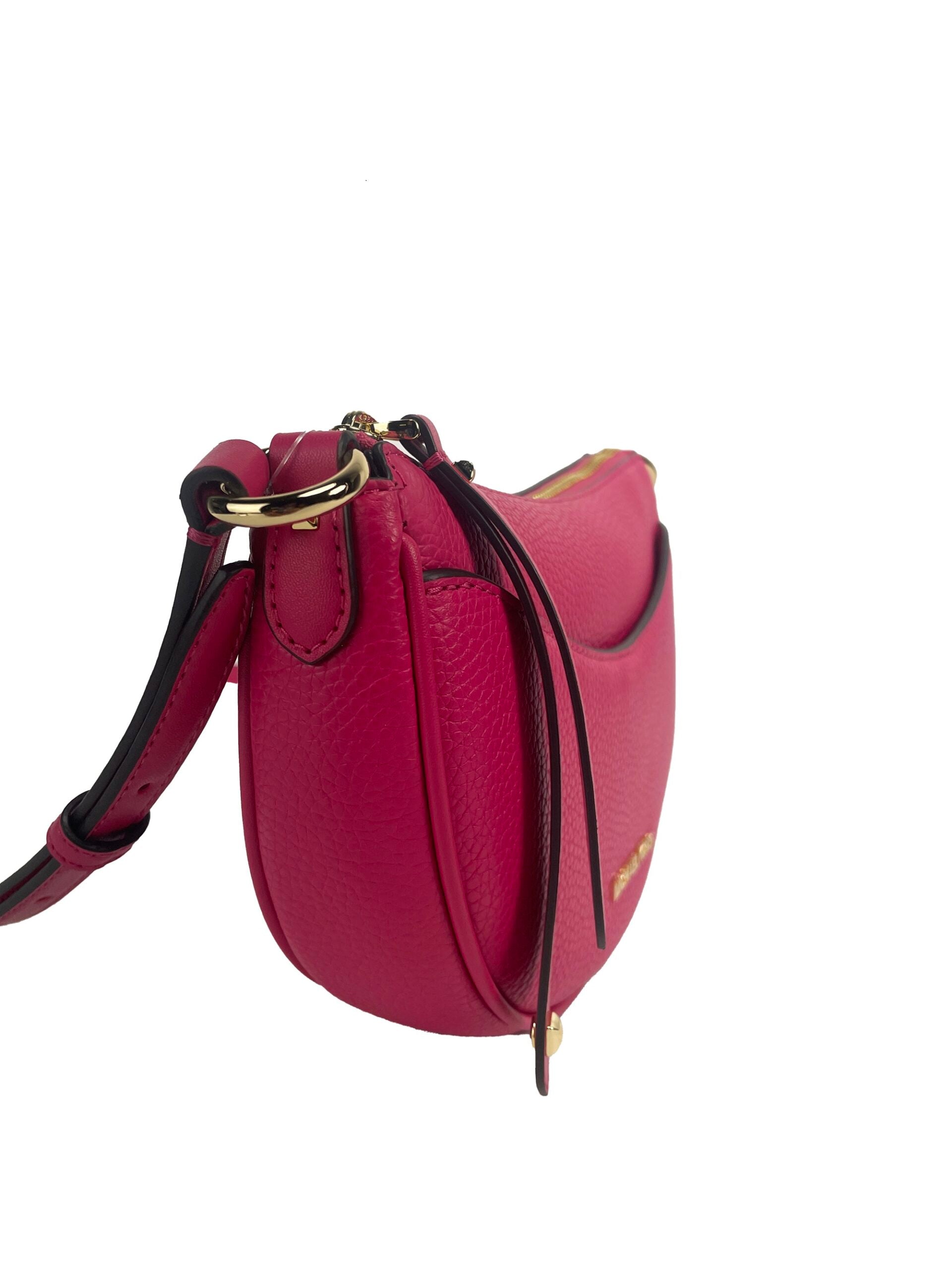 Dover Small Pink Half Moon Crossbody Bag Purse - ventzia