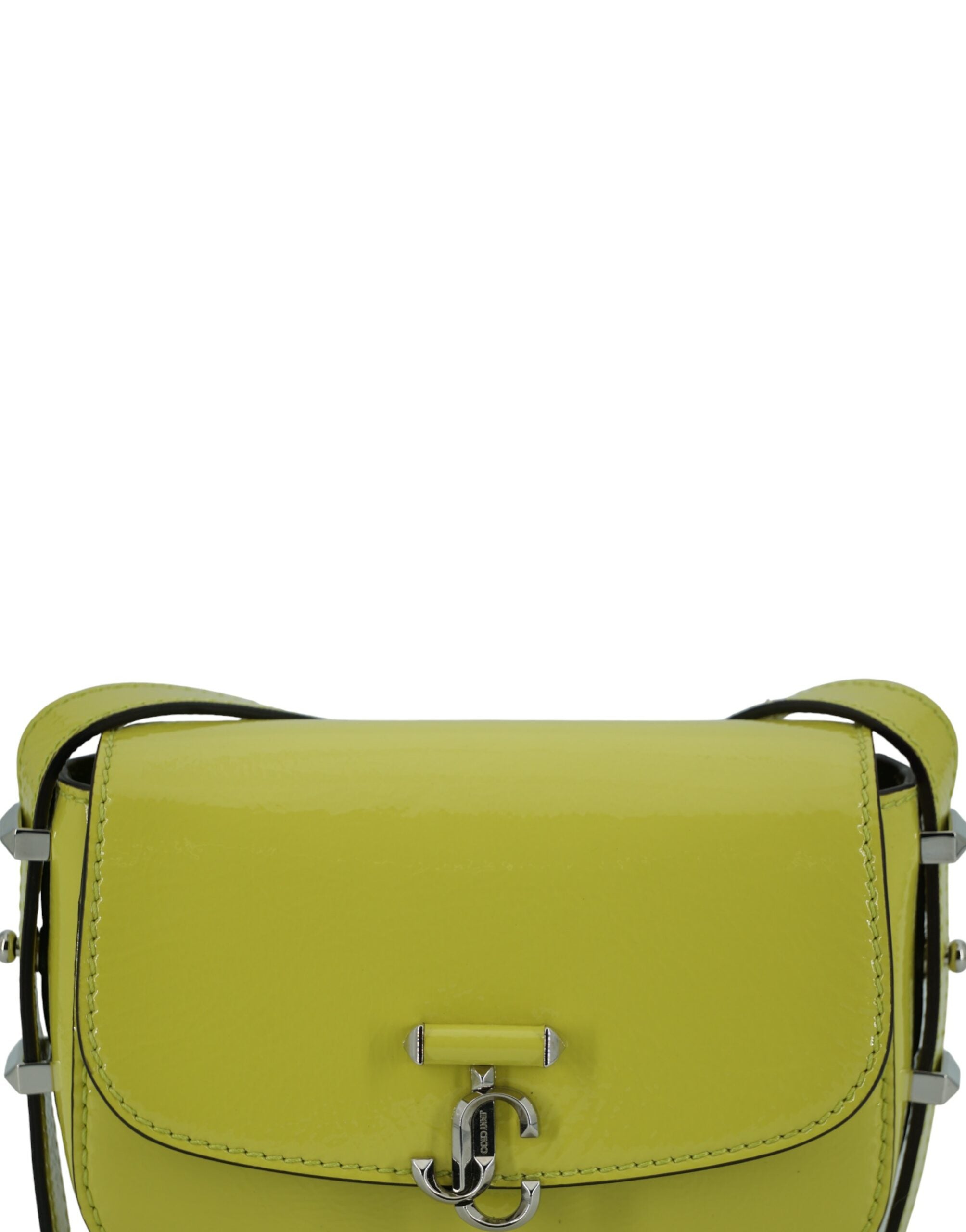 Lime Yellow Leather Small Shoulder Bag - ventzia