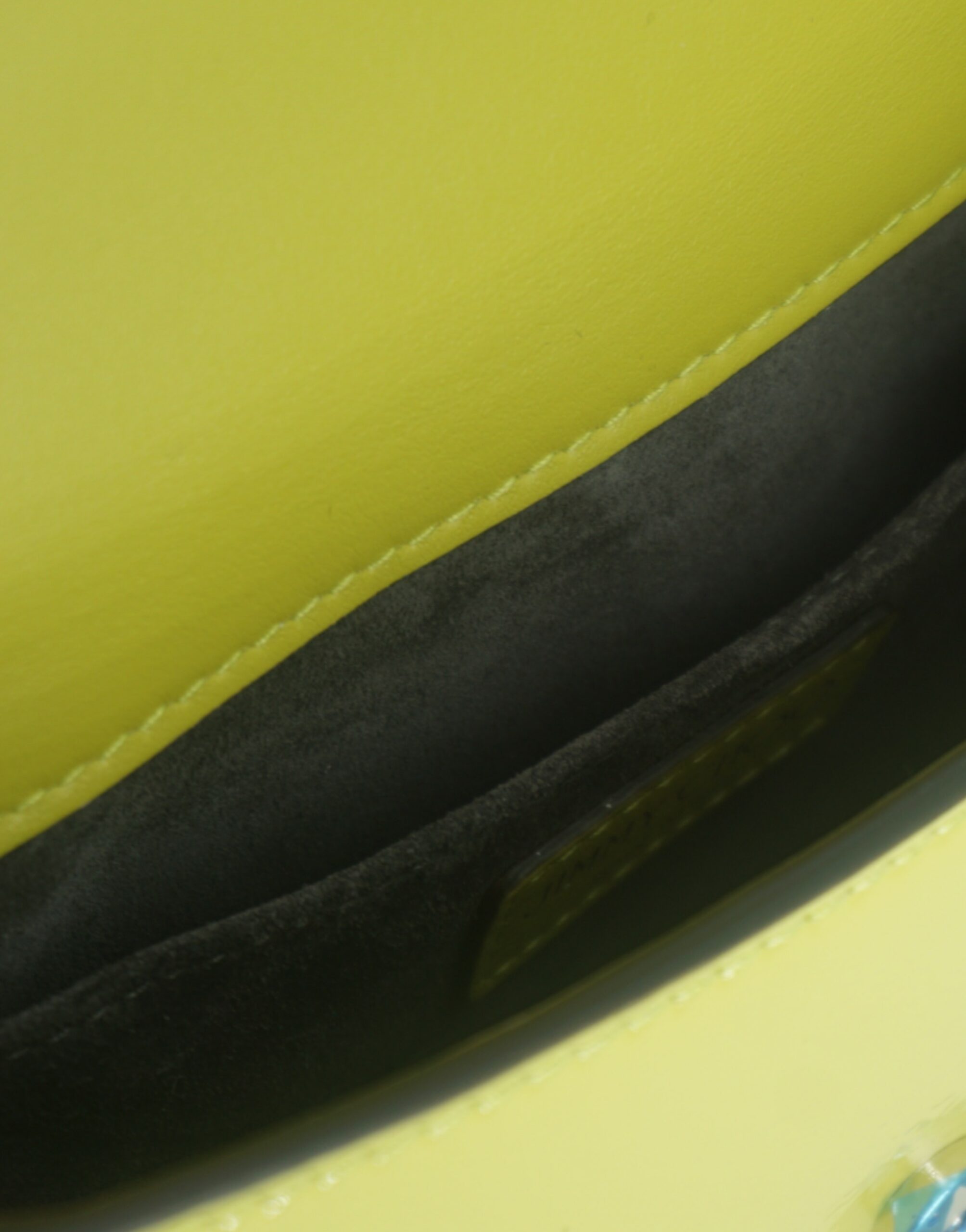 Lime Yellow Leather Small Shoulder Bag - ventzia