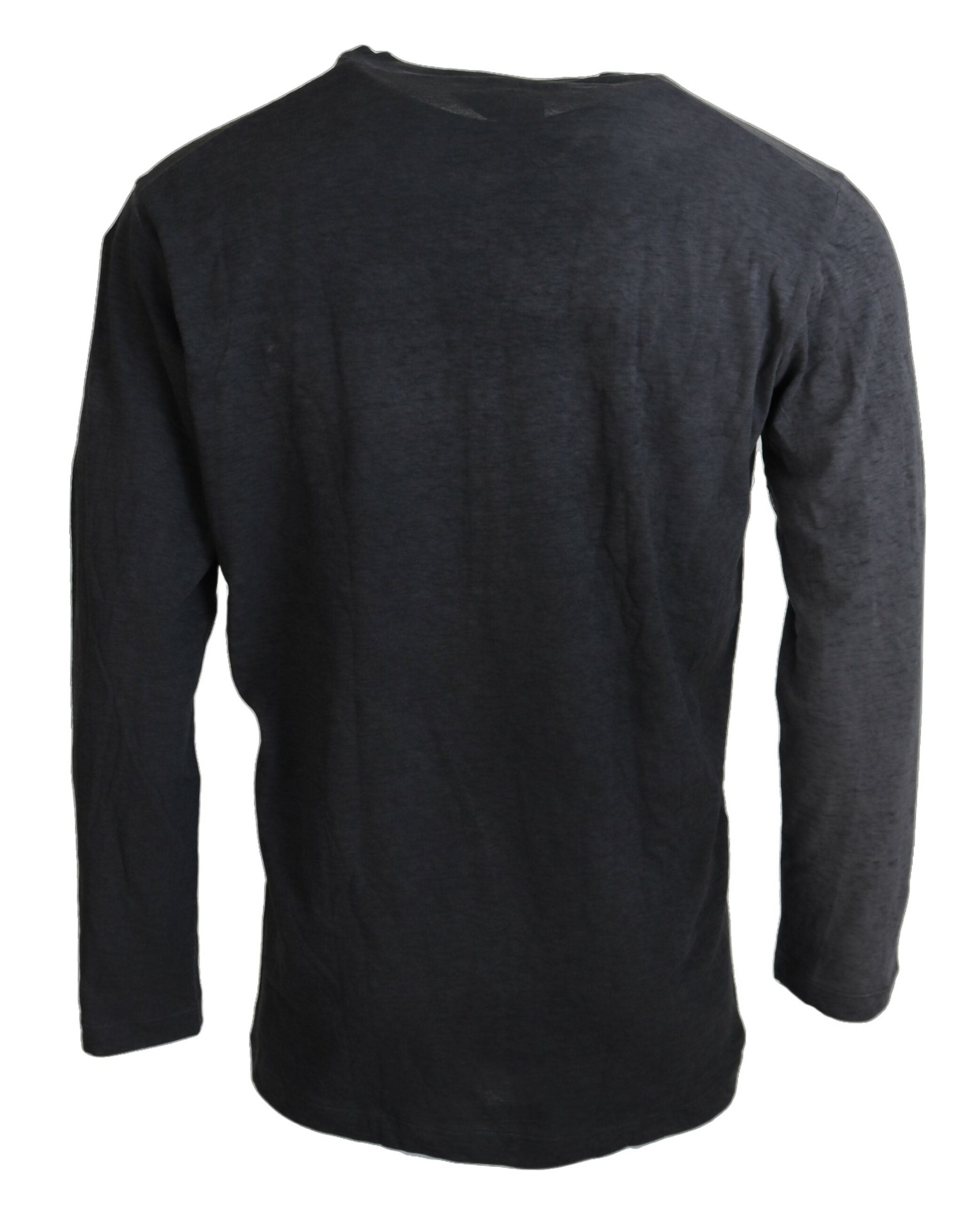 Black Cotton Linen Long Sleeves Pullover Sweater - ventzia
