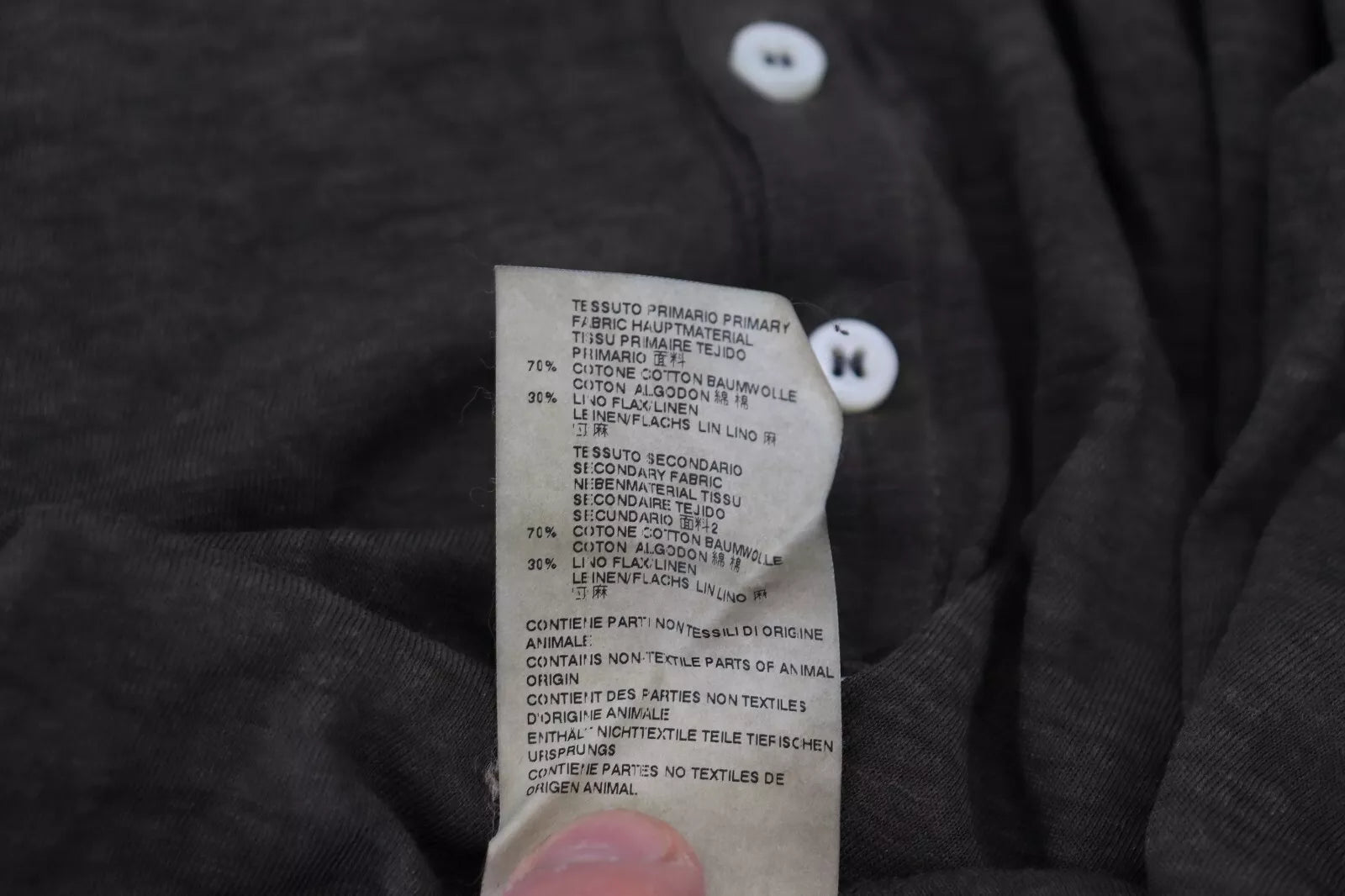 Gray Cotton Linen Long Sleeves Pullover Sweater - ventzia