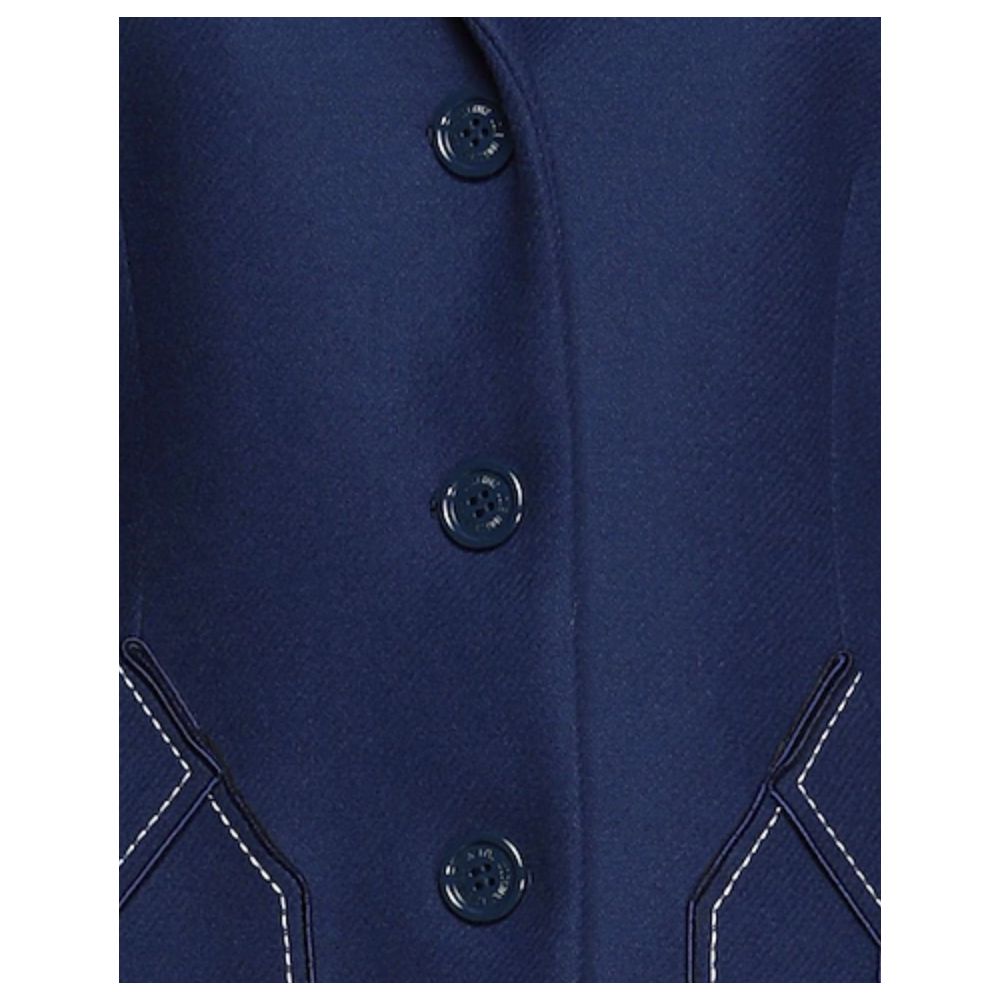 Blue Wool Women Coat - ventzia
