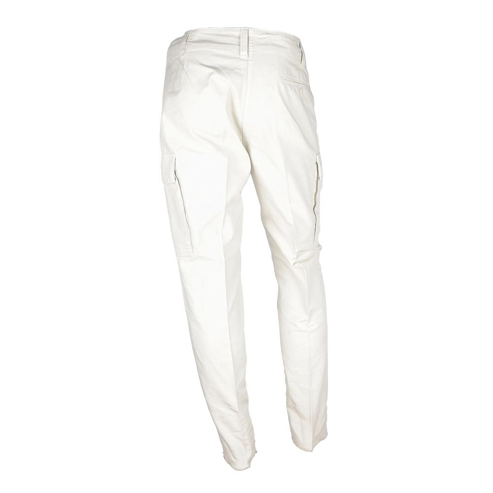 White Cotton Men Trouser - ventzia