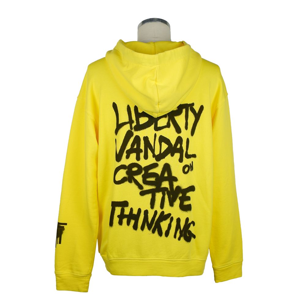 Yellow Cotton Men's Hooded Sweater - ventzia