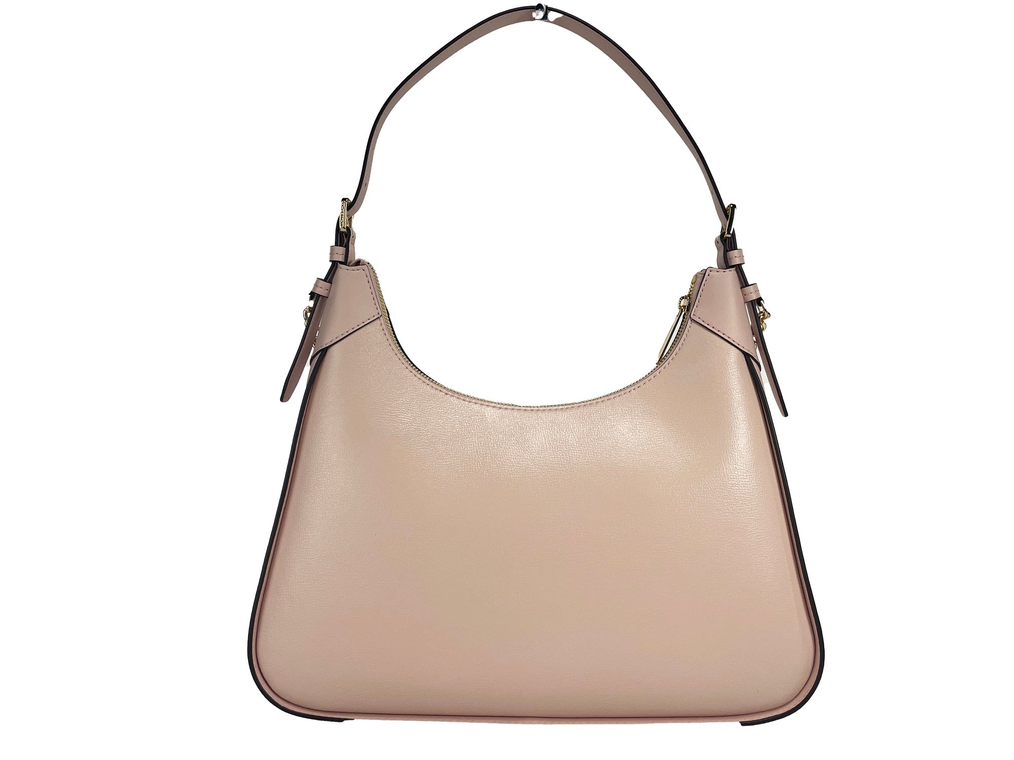 Wilma Large Smooth Leather Chain Shoulder Bag Purse Powder Blush - ventzia