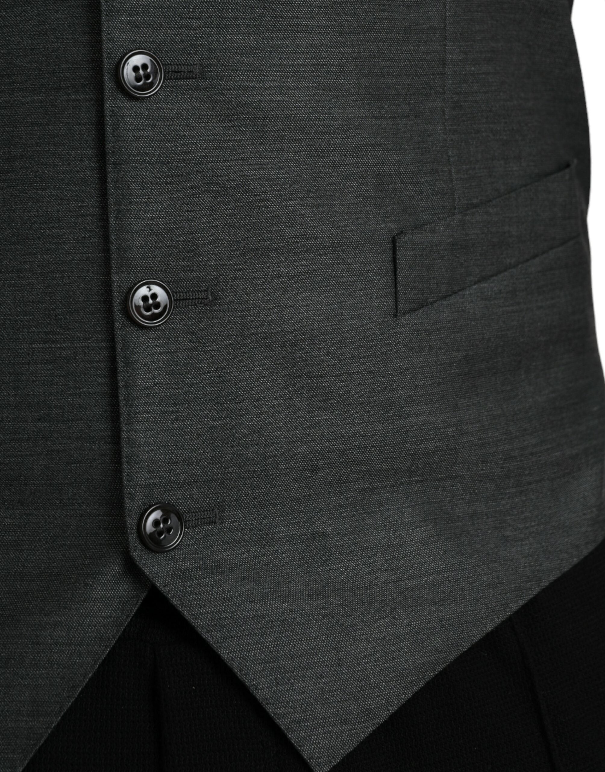 Gray Wool Formal Dress Waistcoat Vest - ventzia