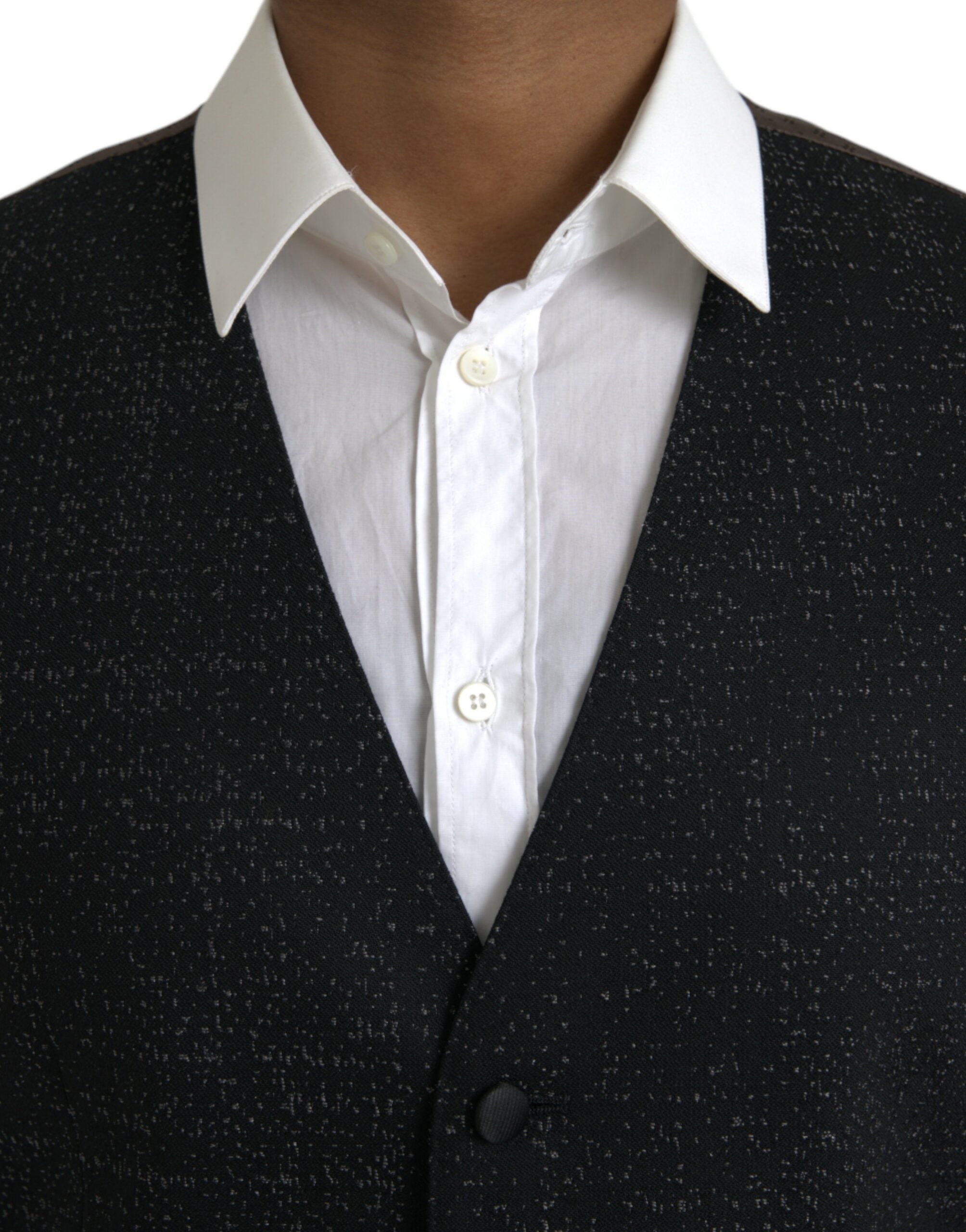 Black Brown Silk Waistcoat Dress Formal Vest - ventzia