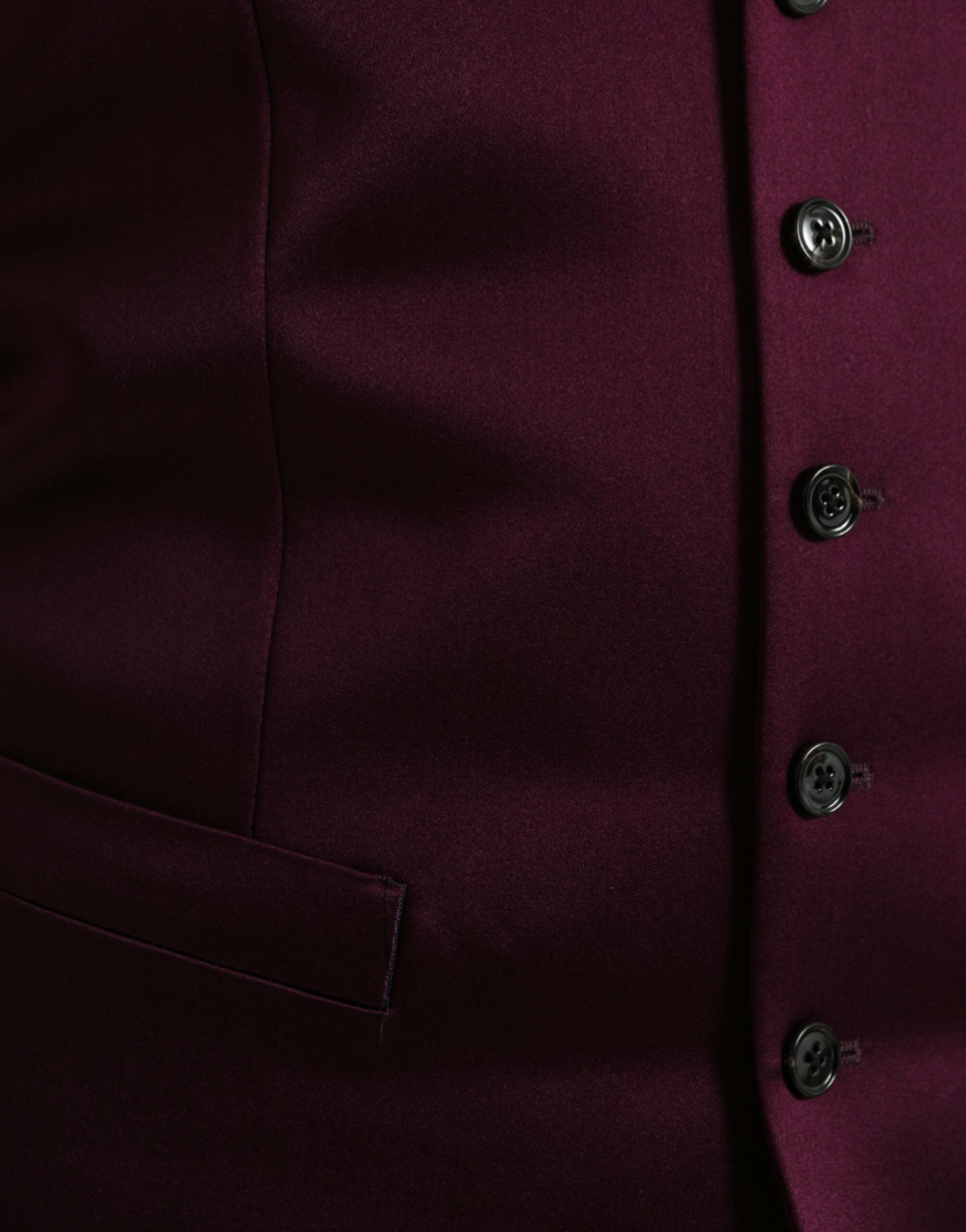 Maroon Satin Silk Waistcoat Dress Formal Vest - ventzia