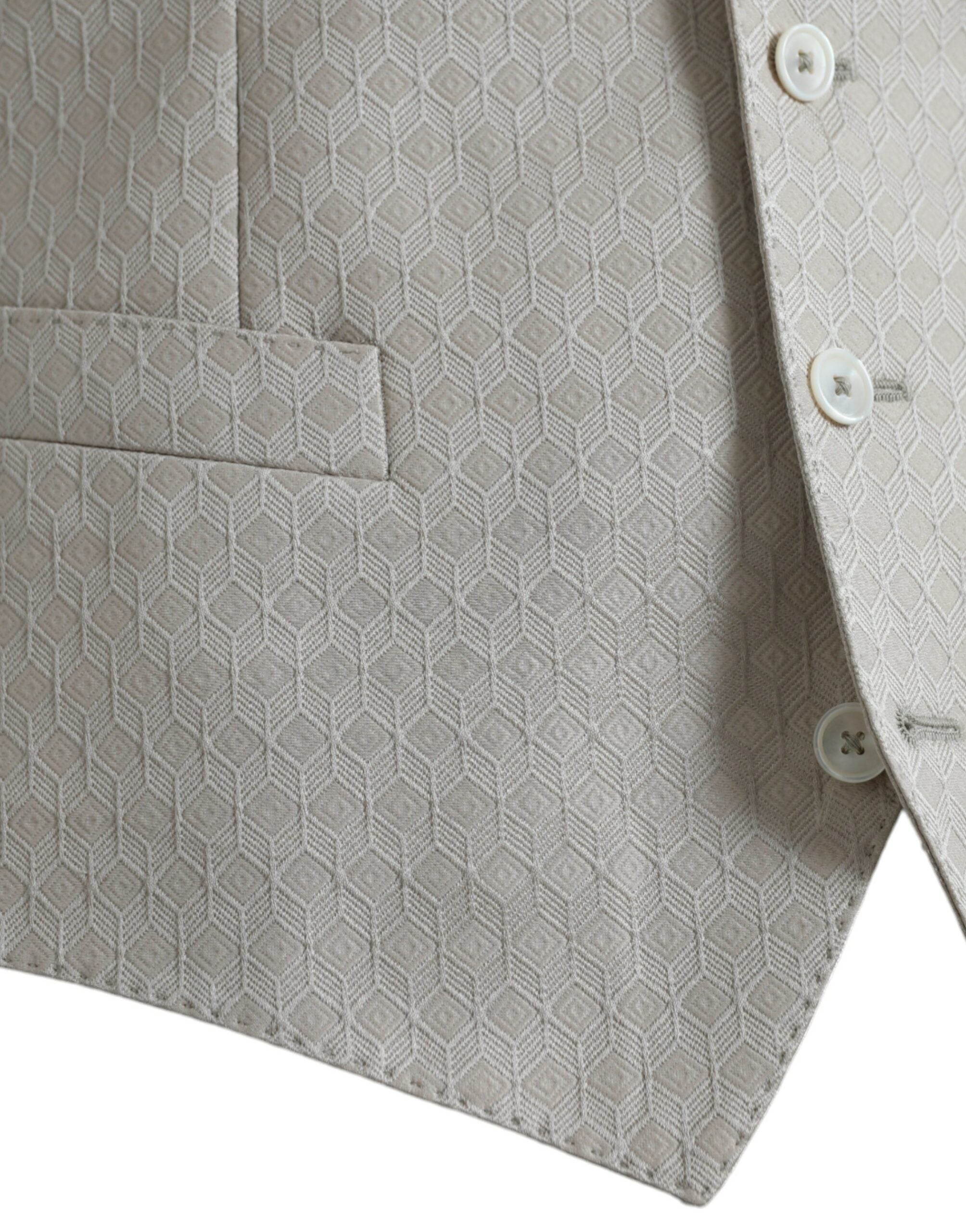 Off White Cotton Waistcoat Dress Formal Vest - ventzia