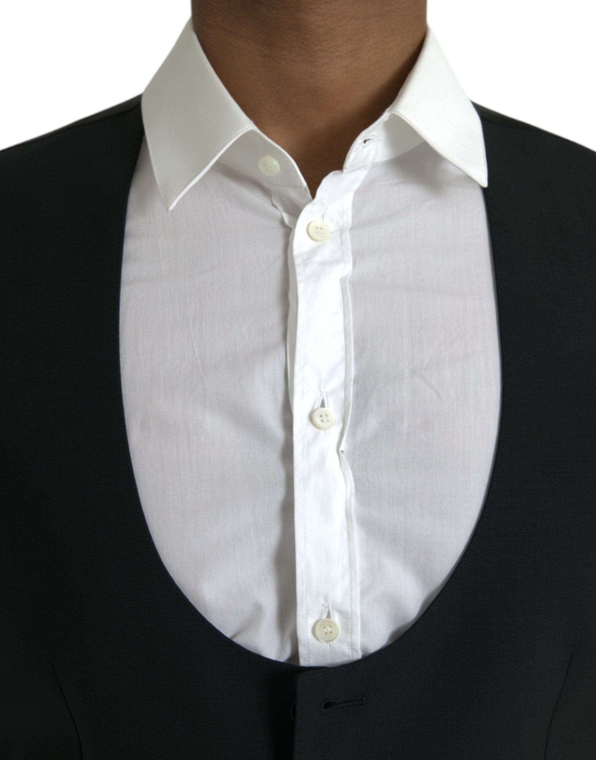 Black Wool Waistcoat Dress Formal Vest - ventzia