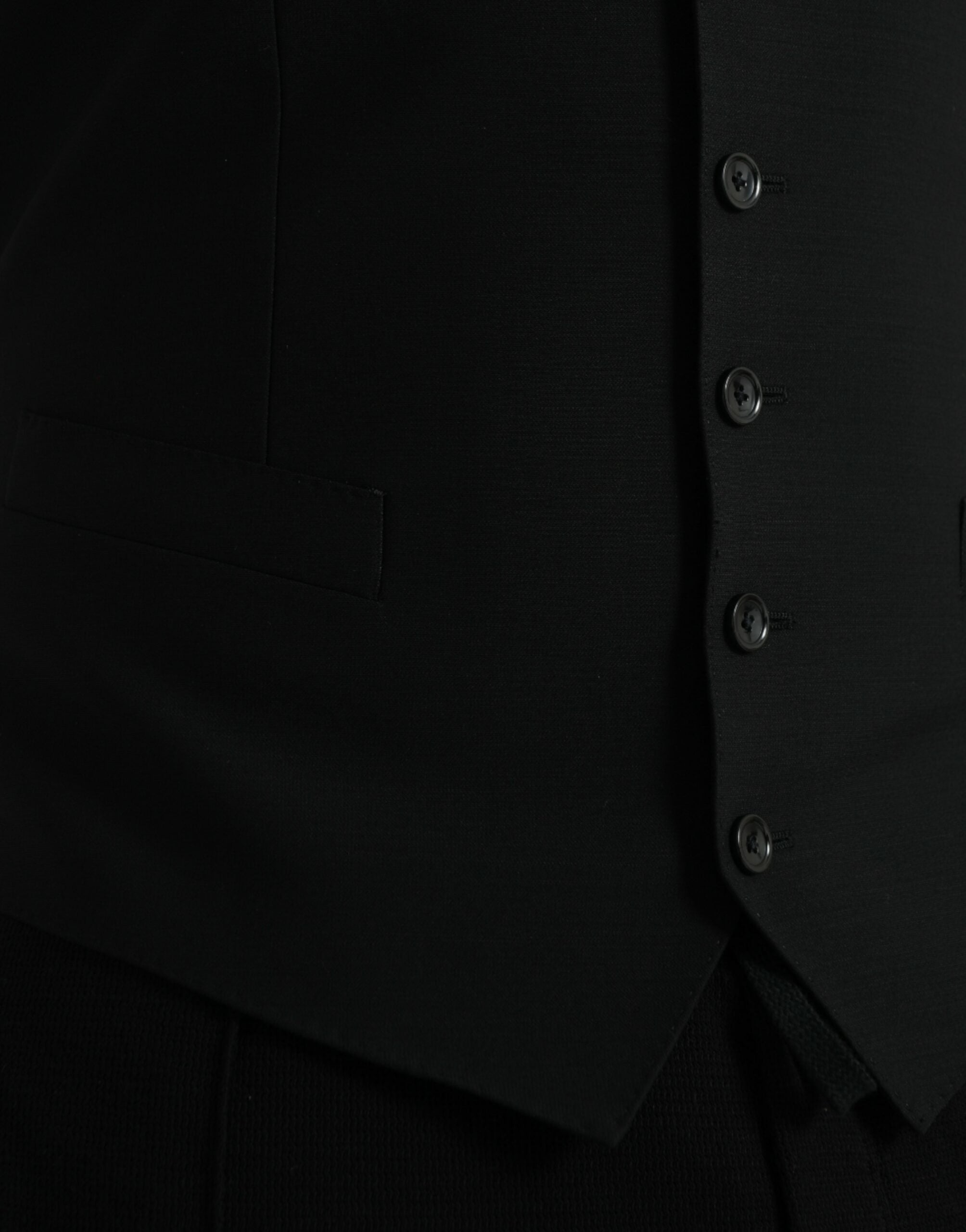 Black Wool Waistcoat Dress Formal Vest - ventzia