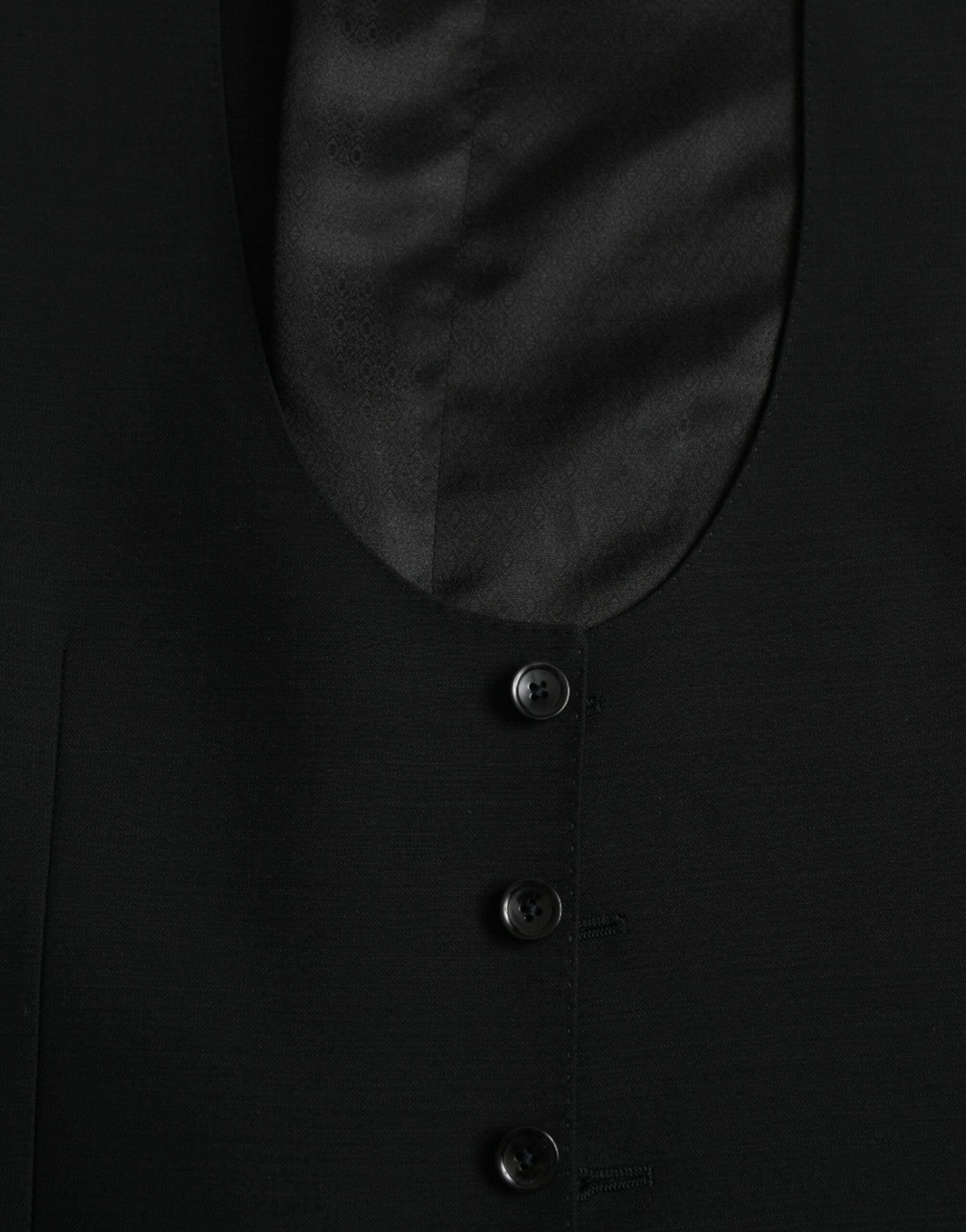 Black Wool Waistcoat Dress Formal Vest - ventzia