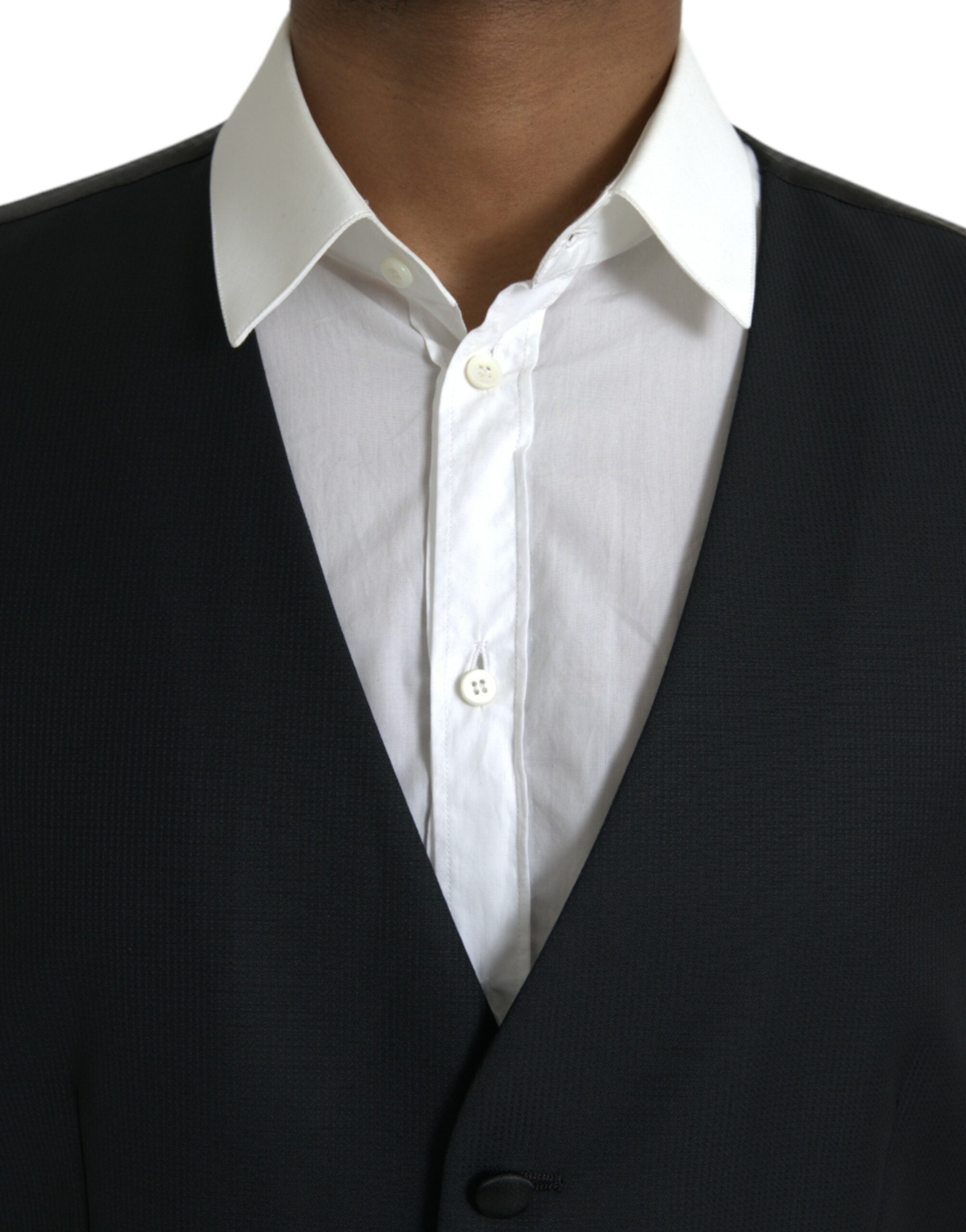 Black Wool Waistcoat Dress Formal Vest - ventzia