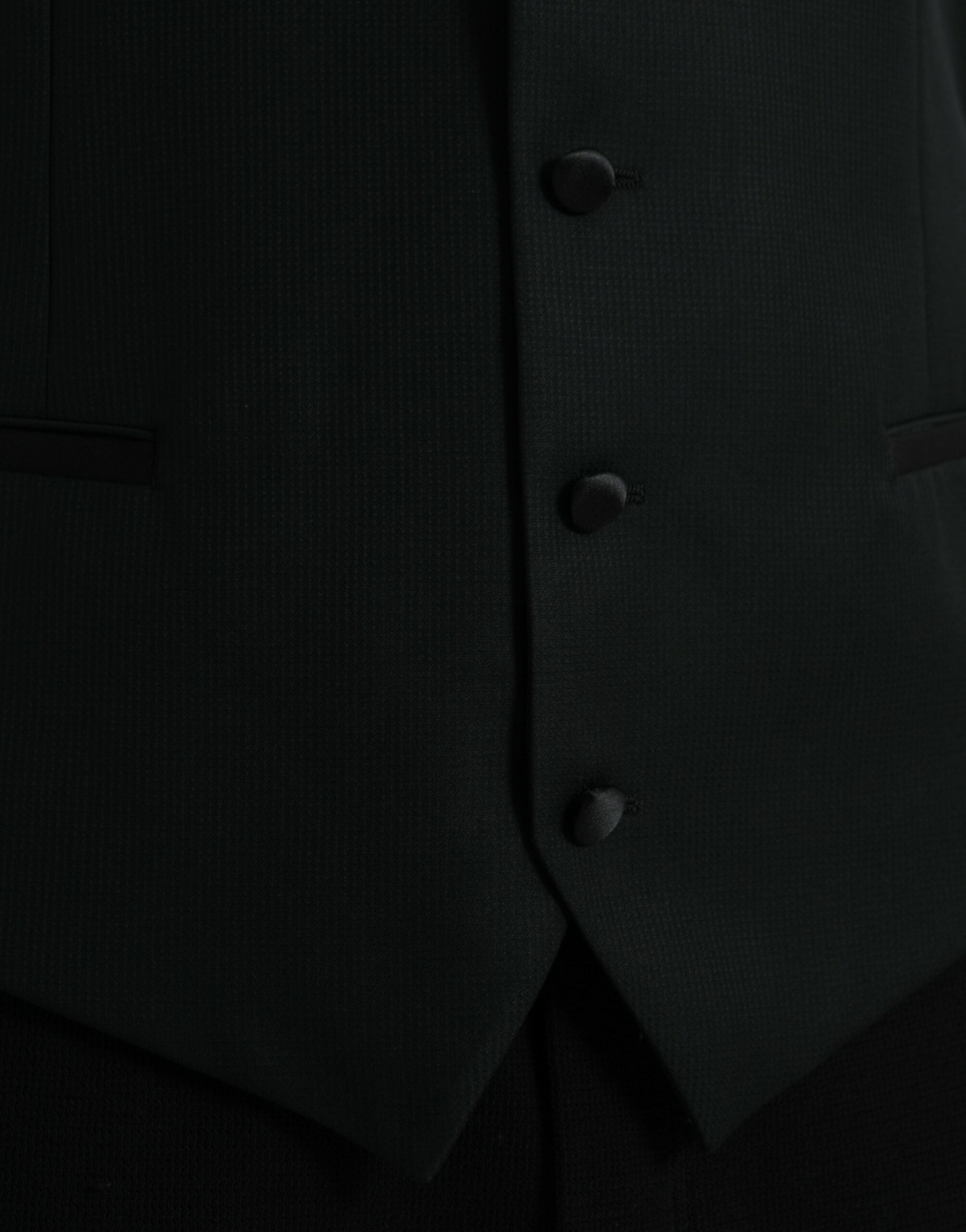 Black Wool Waistcoat Dress Formal Vest - ventzia