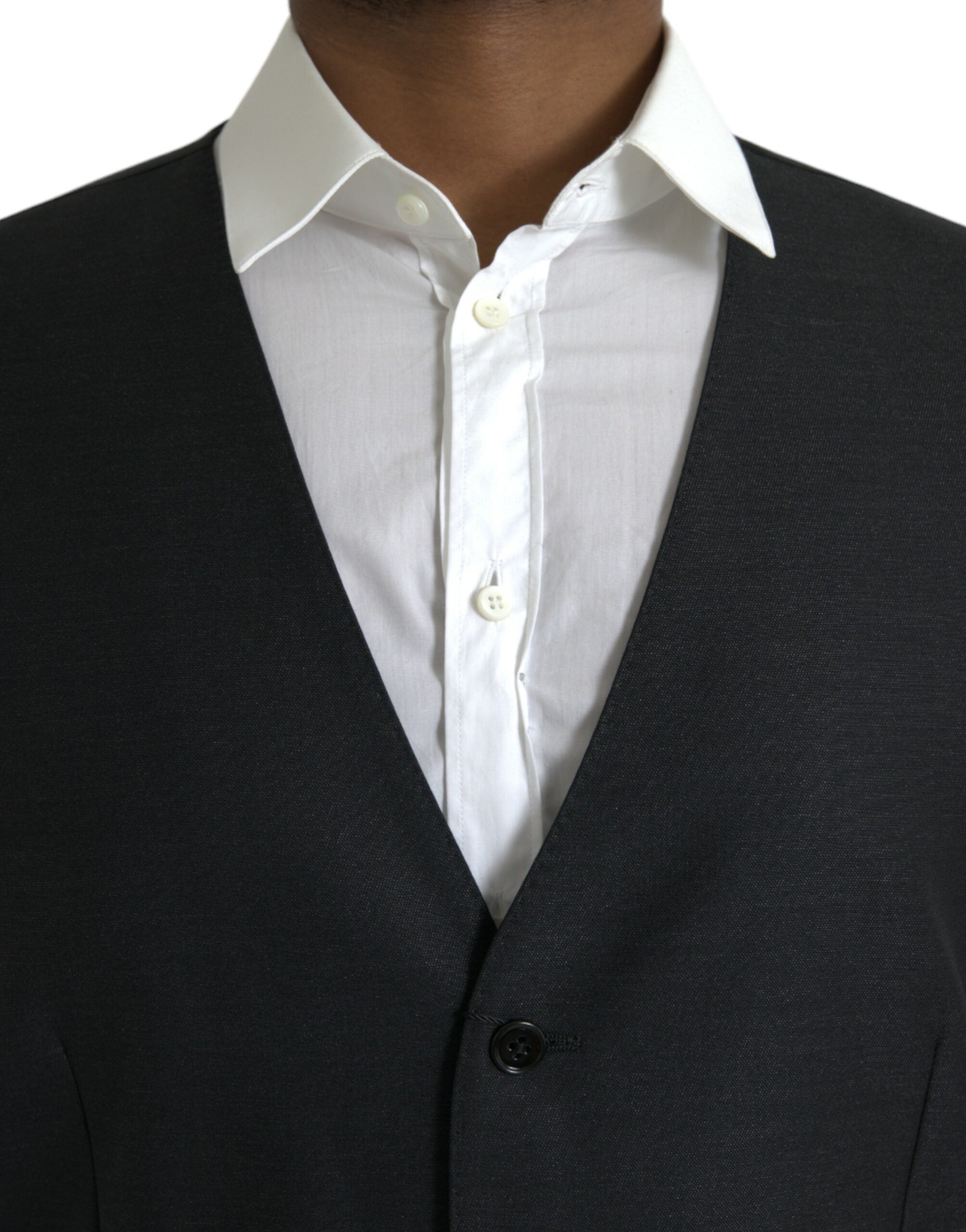 Black Wool Waistcoat Dress Formal Vest - ventzia