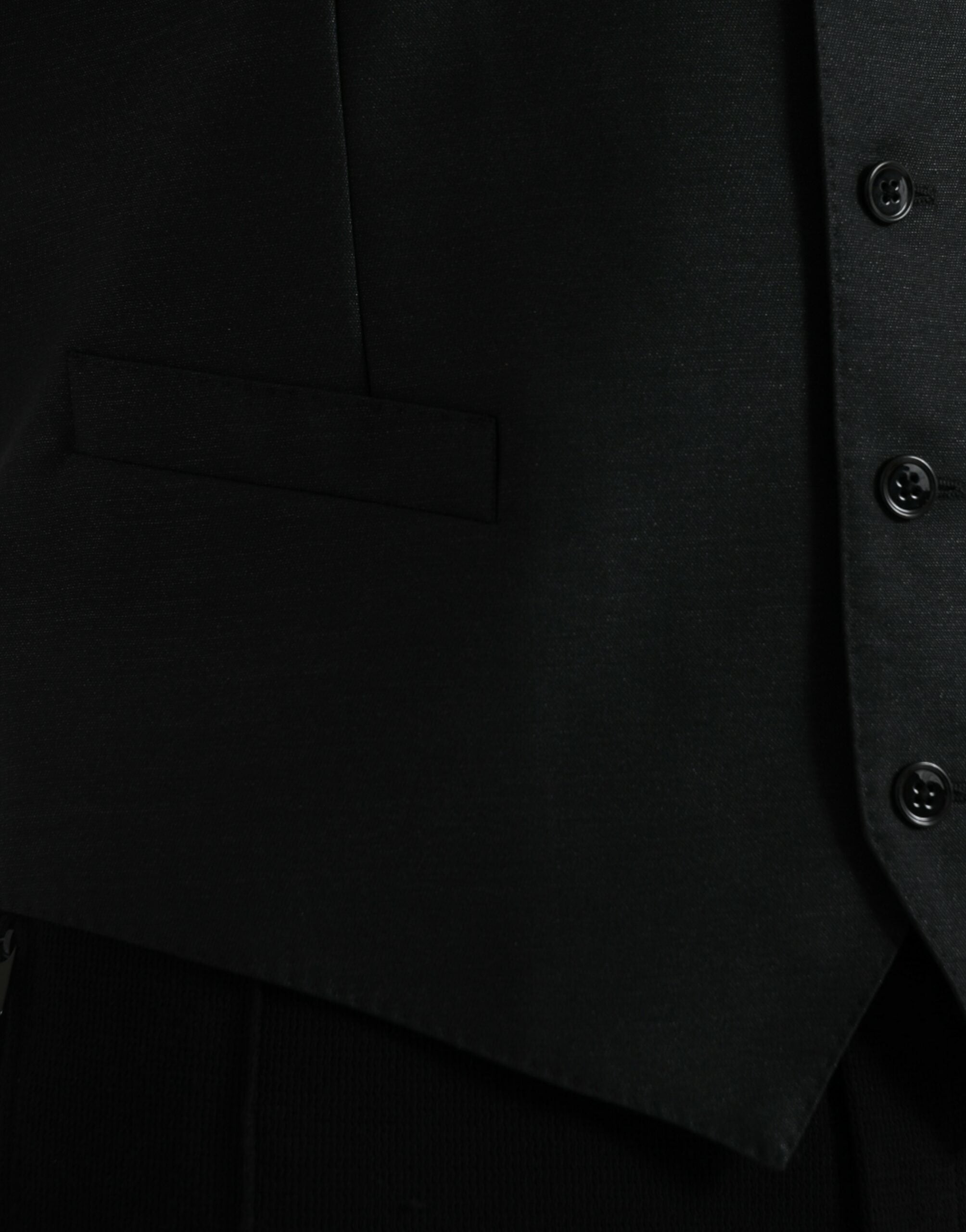 Black Wool Waistcoat Dress Formal Vest - ventzia